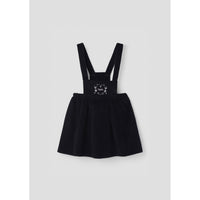 Popelin Black Embroidered Corduroy Dress