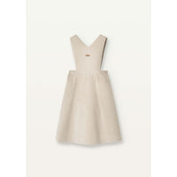 Popelin Beige Velvet Embroidered Strap Dress