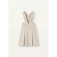 Popelin Cream Velvet Embroidered Strap Dress