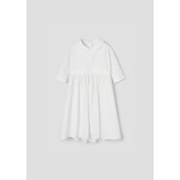 Popelin White Baby Collar Yoke Dress
