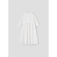 Popelin White Baby Collar Yoke Dress