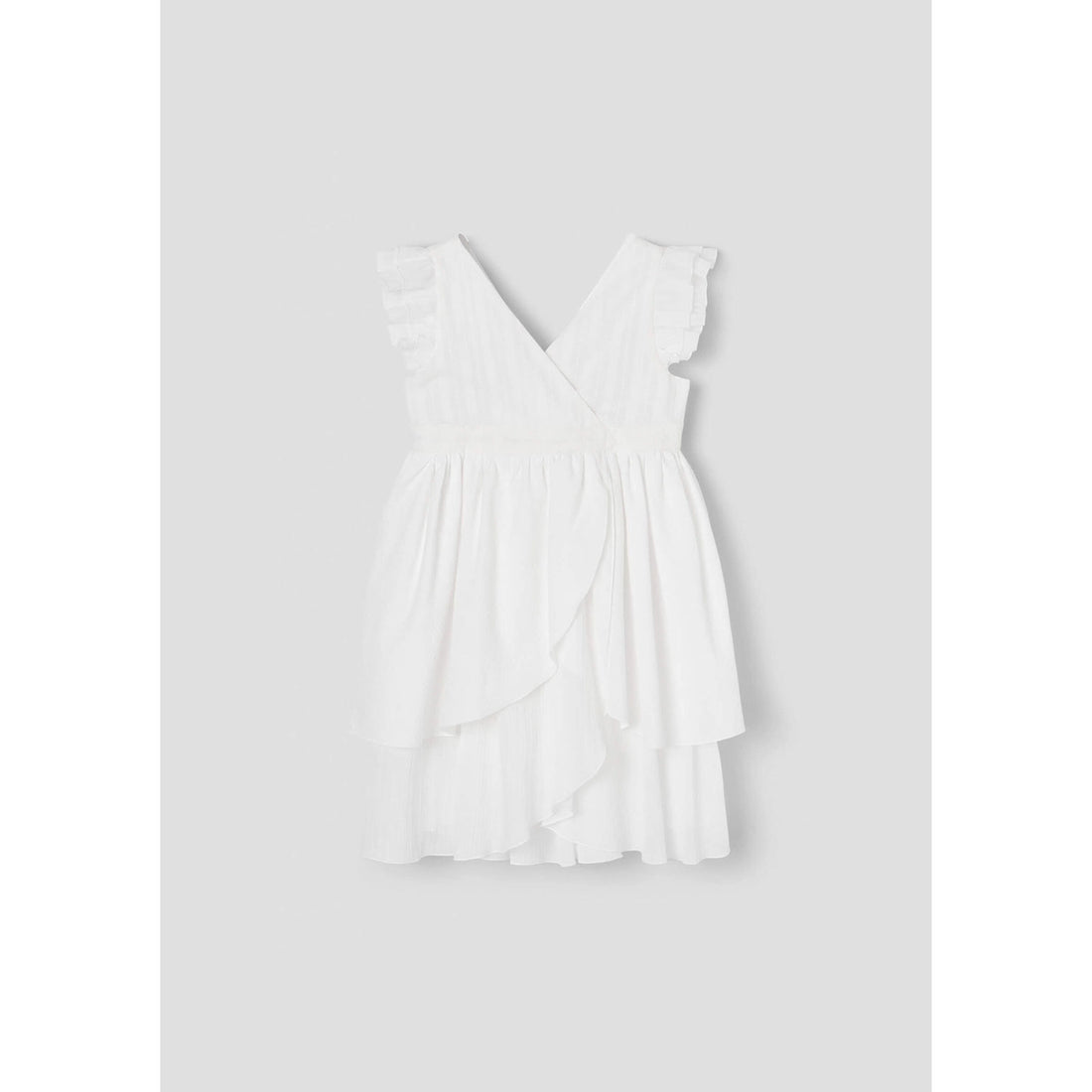 Popelin White Crossover Short Dress