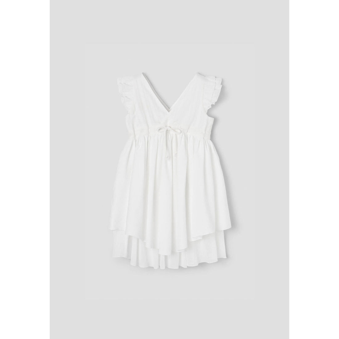 Popelin White Crossover Short Dress
