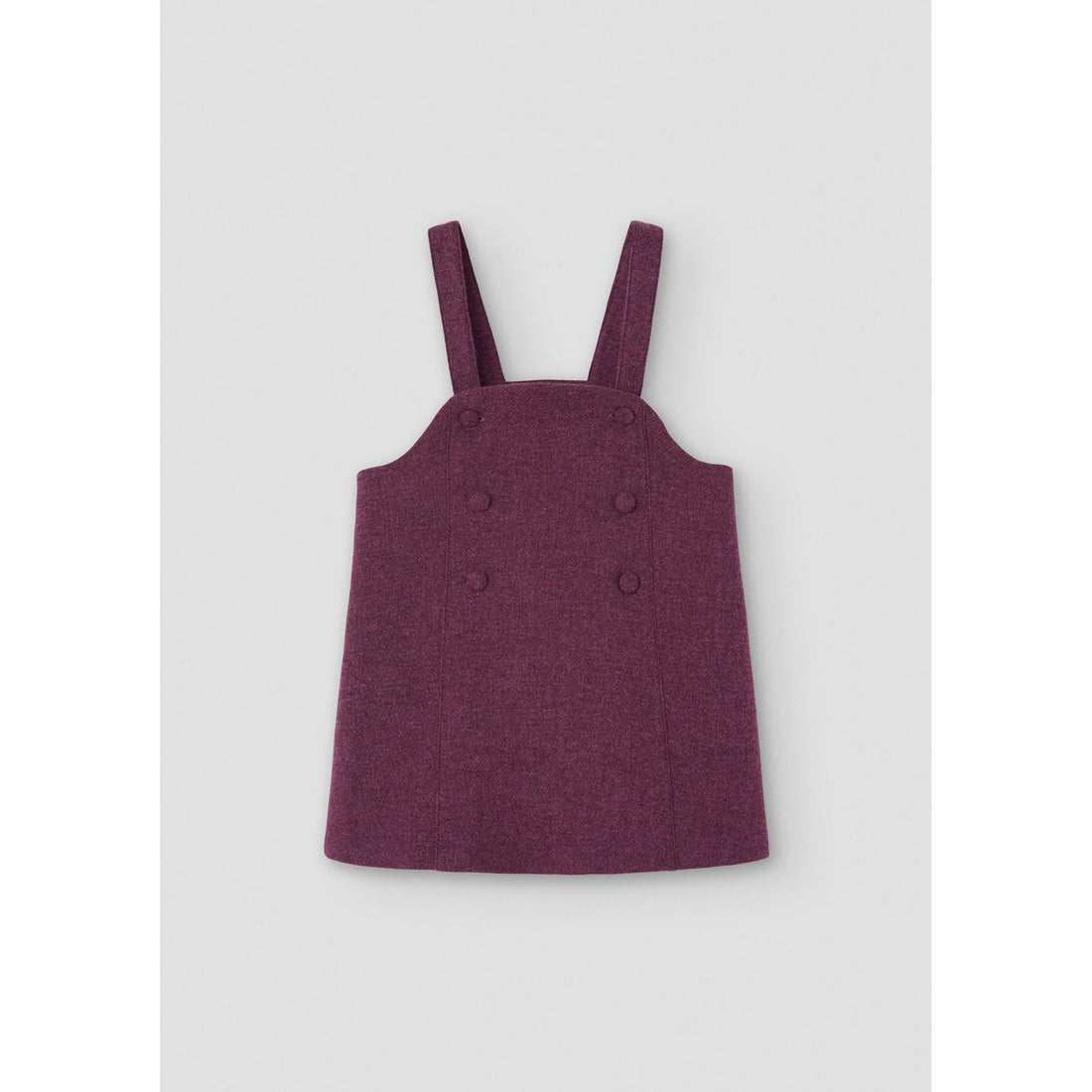 Popelin Wine Red Wool Bib Dress