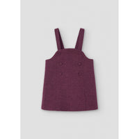 Popelin Wine Red Wool Bib Dress