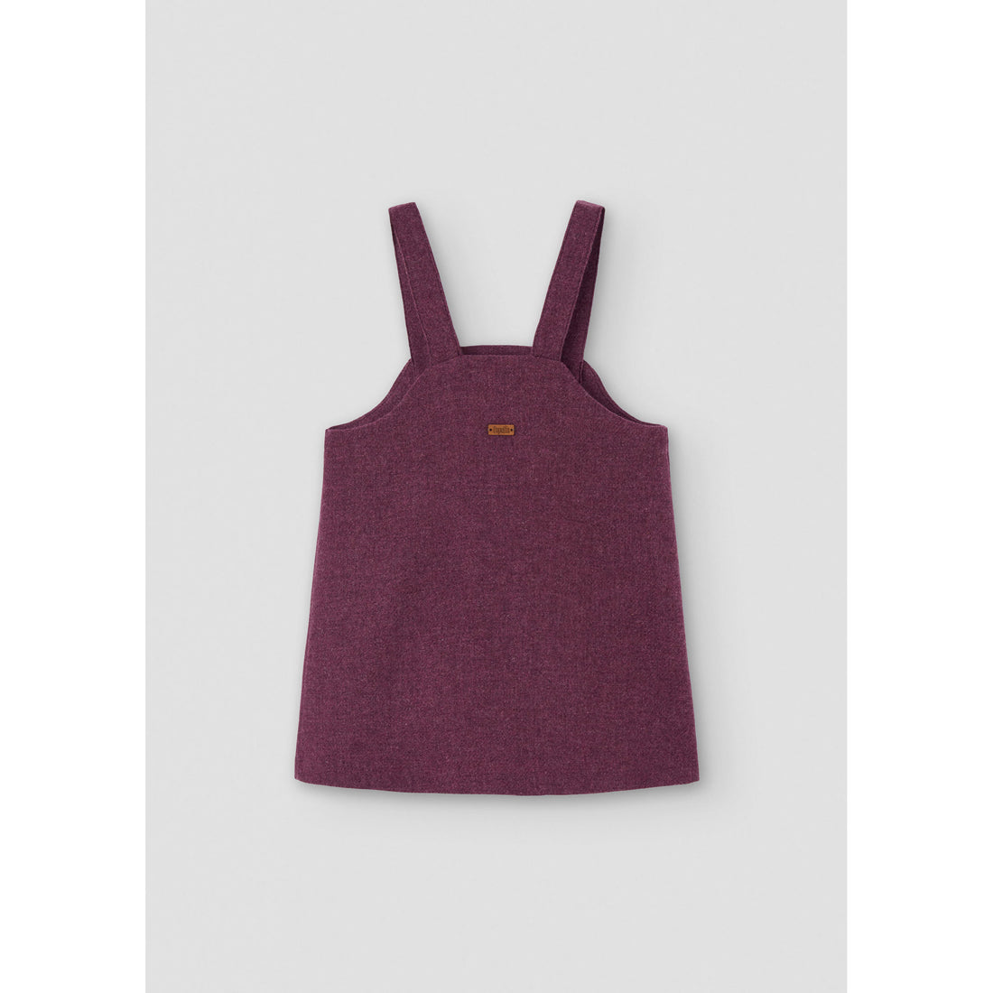 Popelin Wine Red Wool Bib Dress