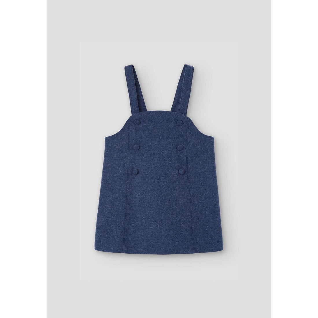 Popelin Blue Wool Bib Dress