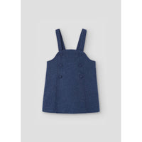 Popelin Blue Wool Bib Dress