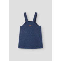 Popelin Blue Wool Bib Dress