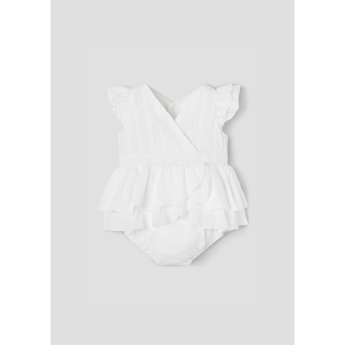 Popelin White Crossover Romper