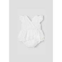 Popelin White Crossover Romper