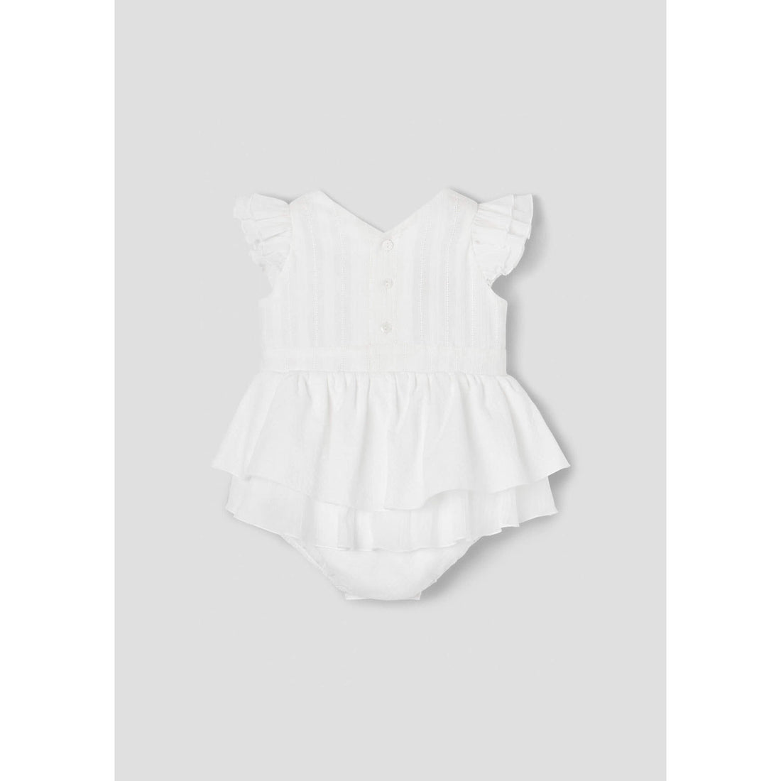 Popelin White Crossover Romper