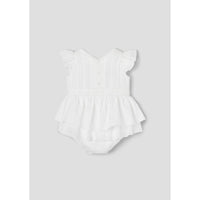 Popelin White Crossover Romper