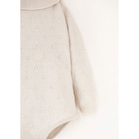 Popelin Off White Frilled Collar Knit Romper