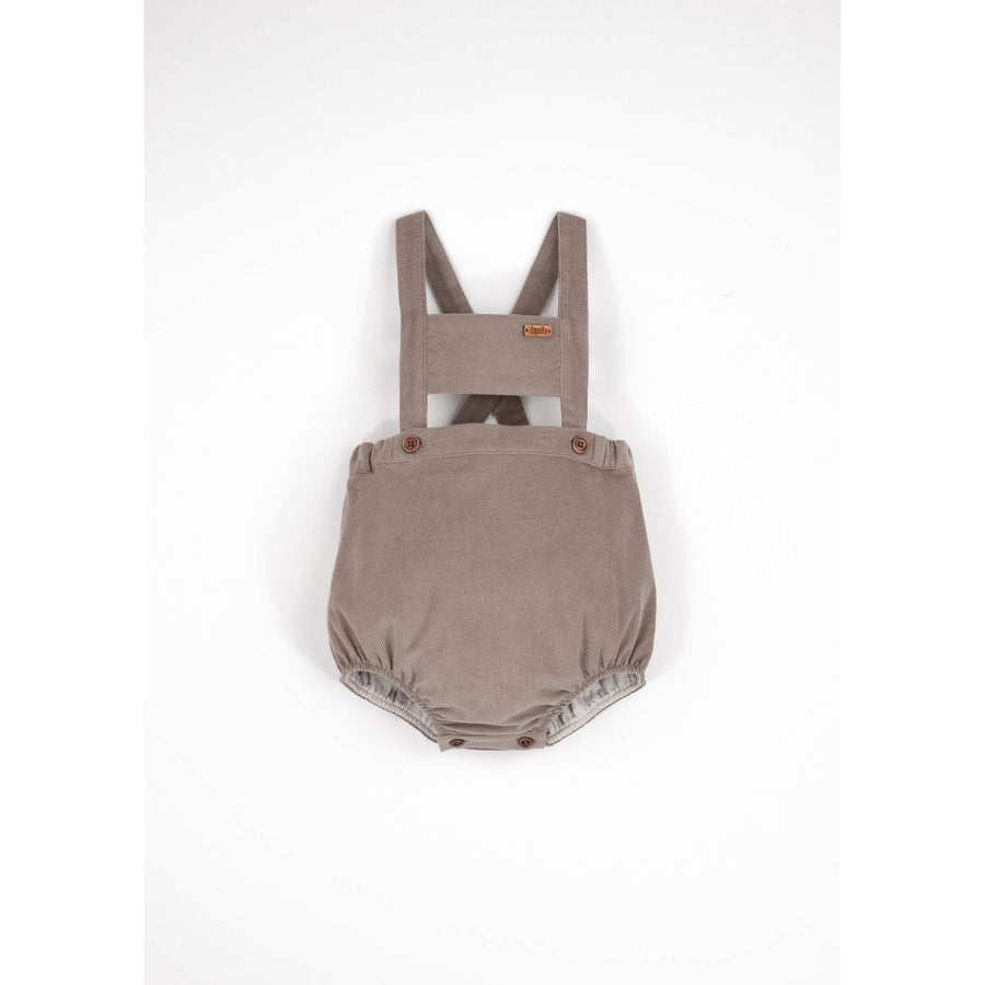 Popelin Taupe Corduroy Romper