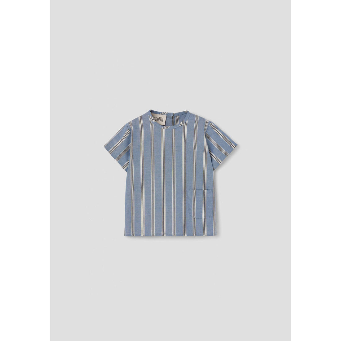 Popelin Blue Striped Pocket Shirt