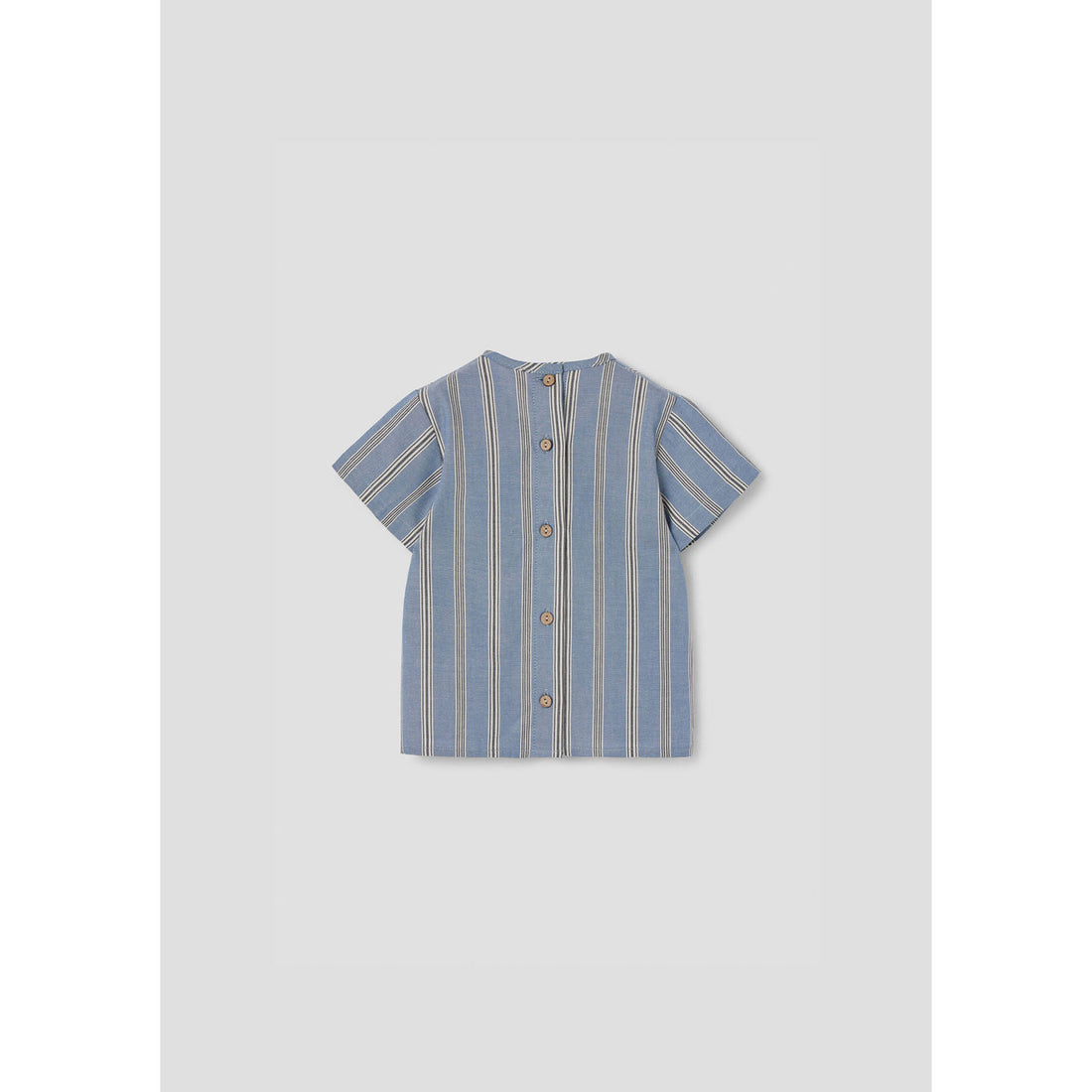 Popelin Blue Striped Pocket Shirt
