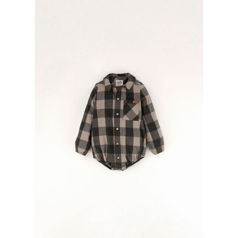 希少稀な Popelin Taupe Ladida – Romper Shirt Check その他