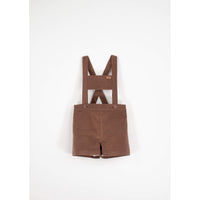 Popelin OchreCorduroy Suspender Shorts
