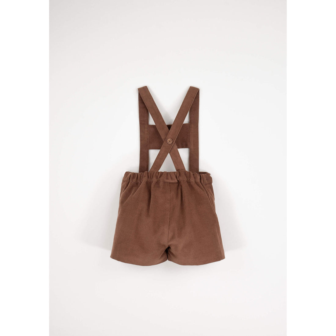 Popelin OchreCorduroy Suspender Shorts