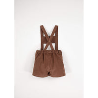 Popelin OchreCorduroy Suspender Shorts