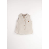 Popelin Sand Stripe Sleeveless Shirt