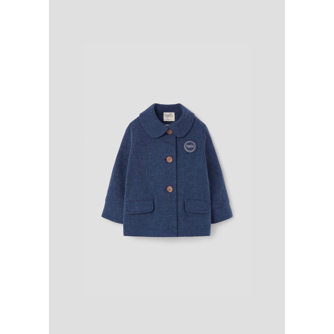 Popelin Blue Woollen Coat