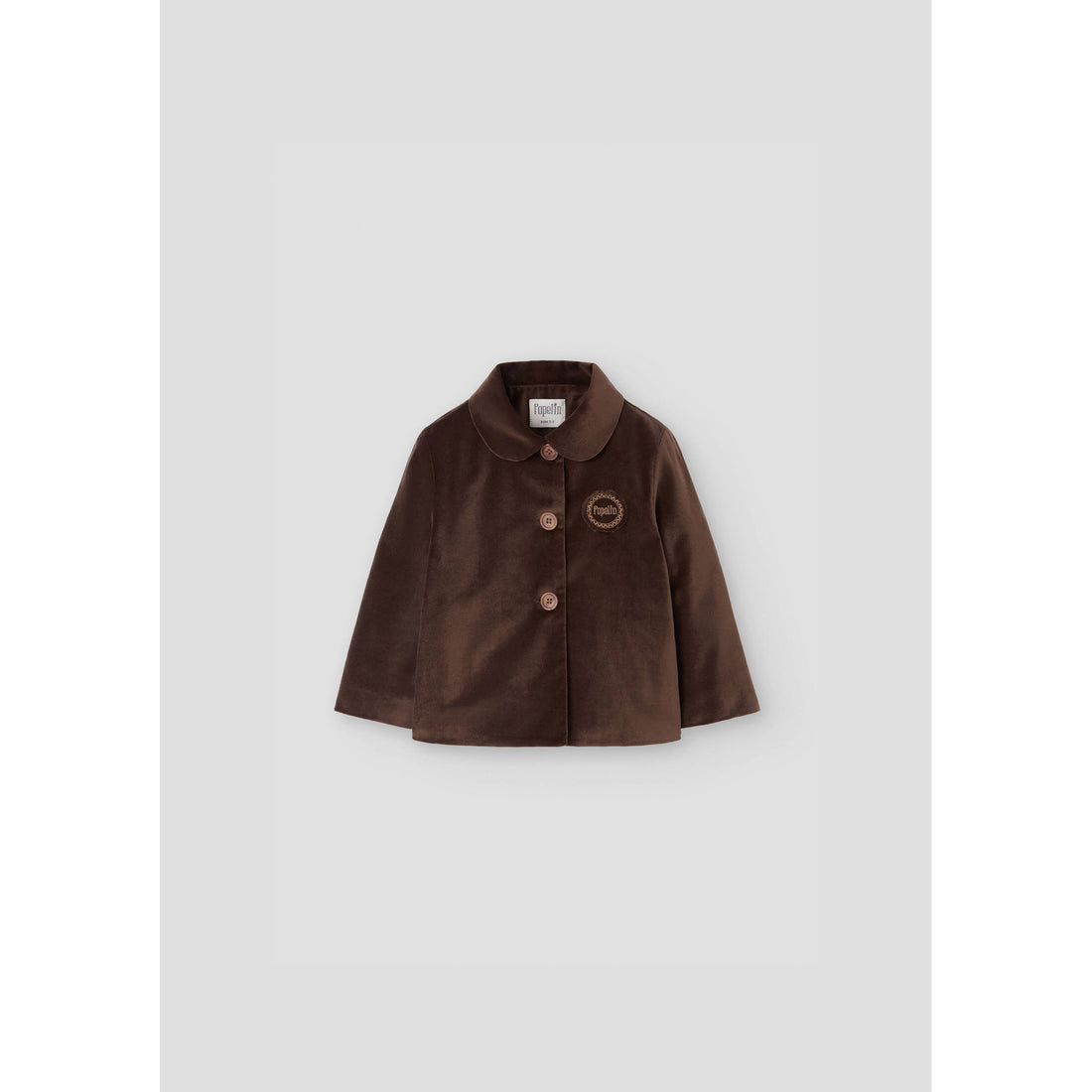 Popelin Brown Velvet Shirt Coat