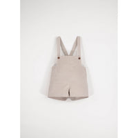 Popelin Beige Velvet Suspender Shorts