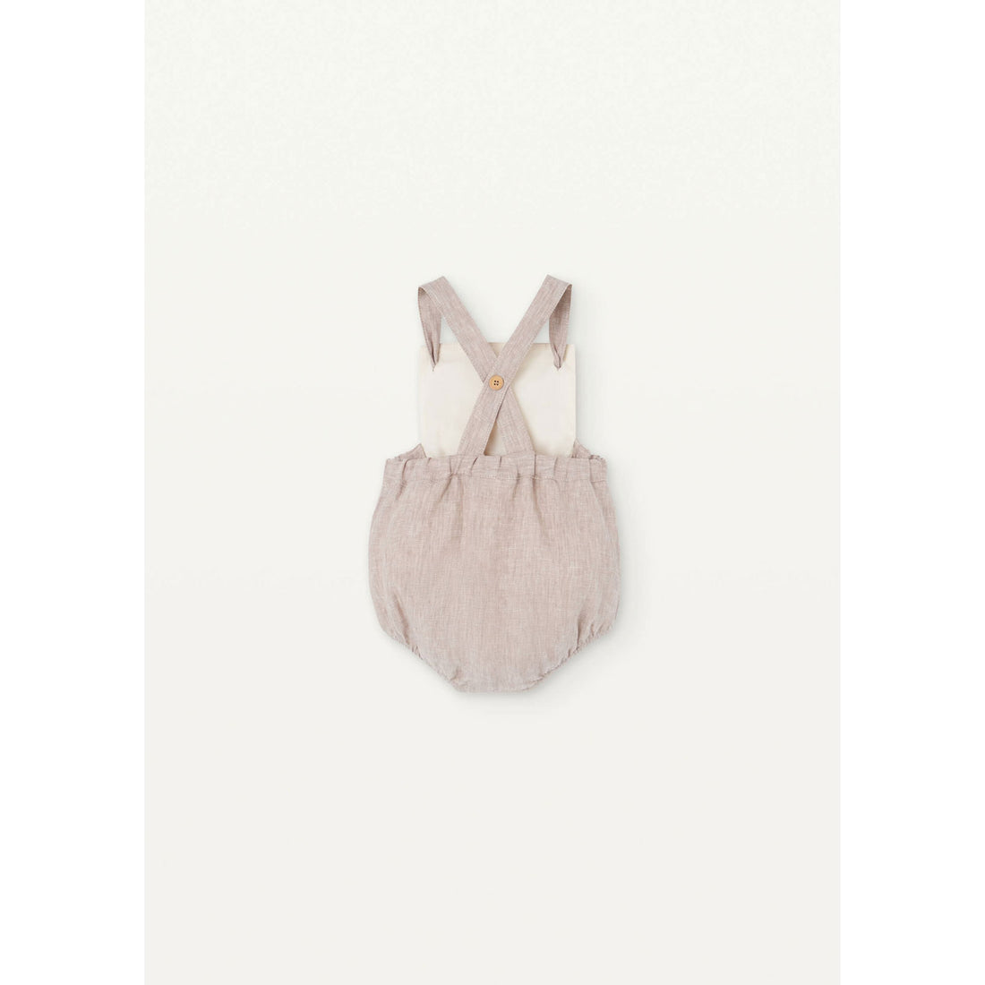 Popelin Off White Dungaree Romper