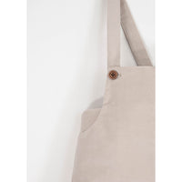 Popelin Beige Velvet Suspender Shorts