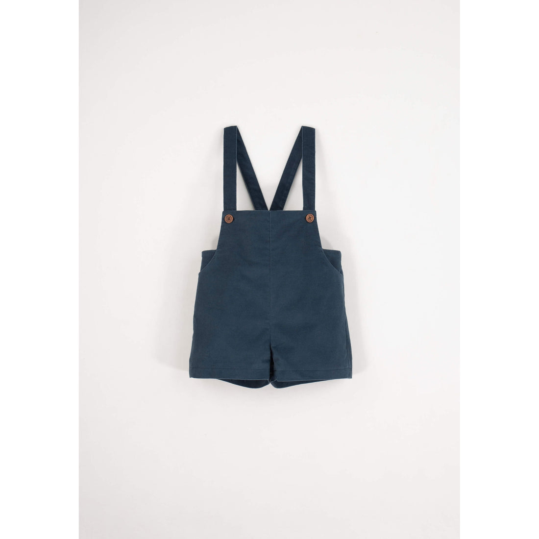 Popelin Blue Velvet Suspender Shorts