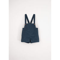 Popelin Blue Velvet Suspender Shorts