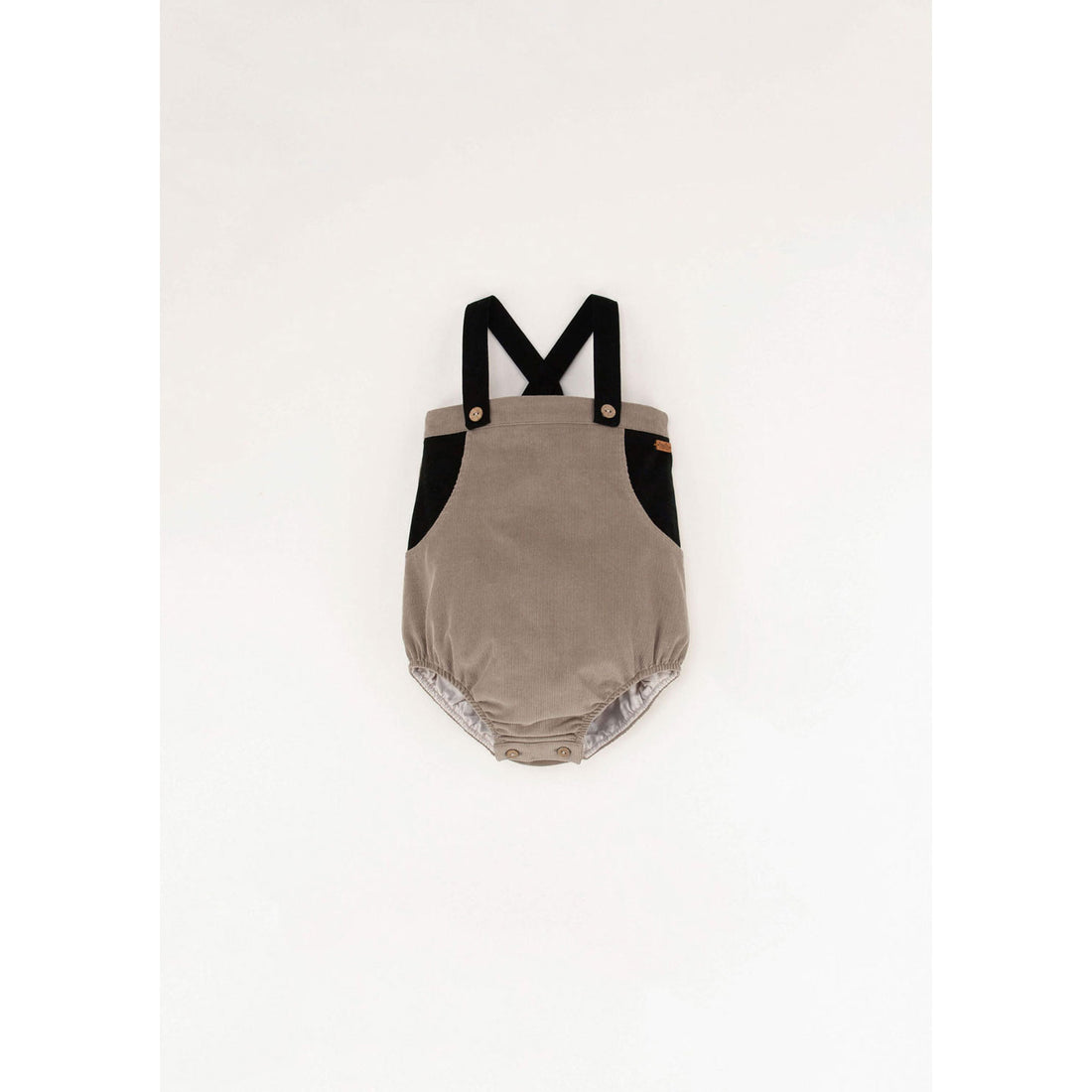 Popelin Taupe Strap Romper
