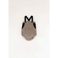 Popelin Taupe Strap Romper