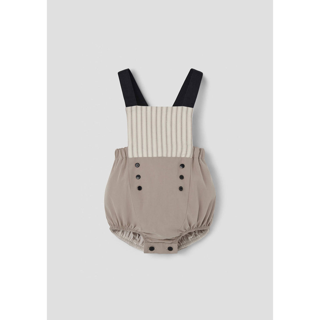 Popelin Taupe Linen Dungarees