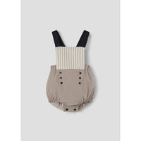 Popelin Taupe Linen Dungarees