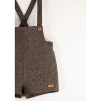 Popelin Brown Wool Suspender Shorts