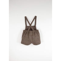 Popelin Brown Plaid Wool Suspender Shorts