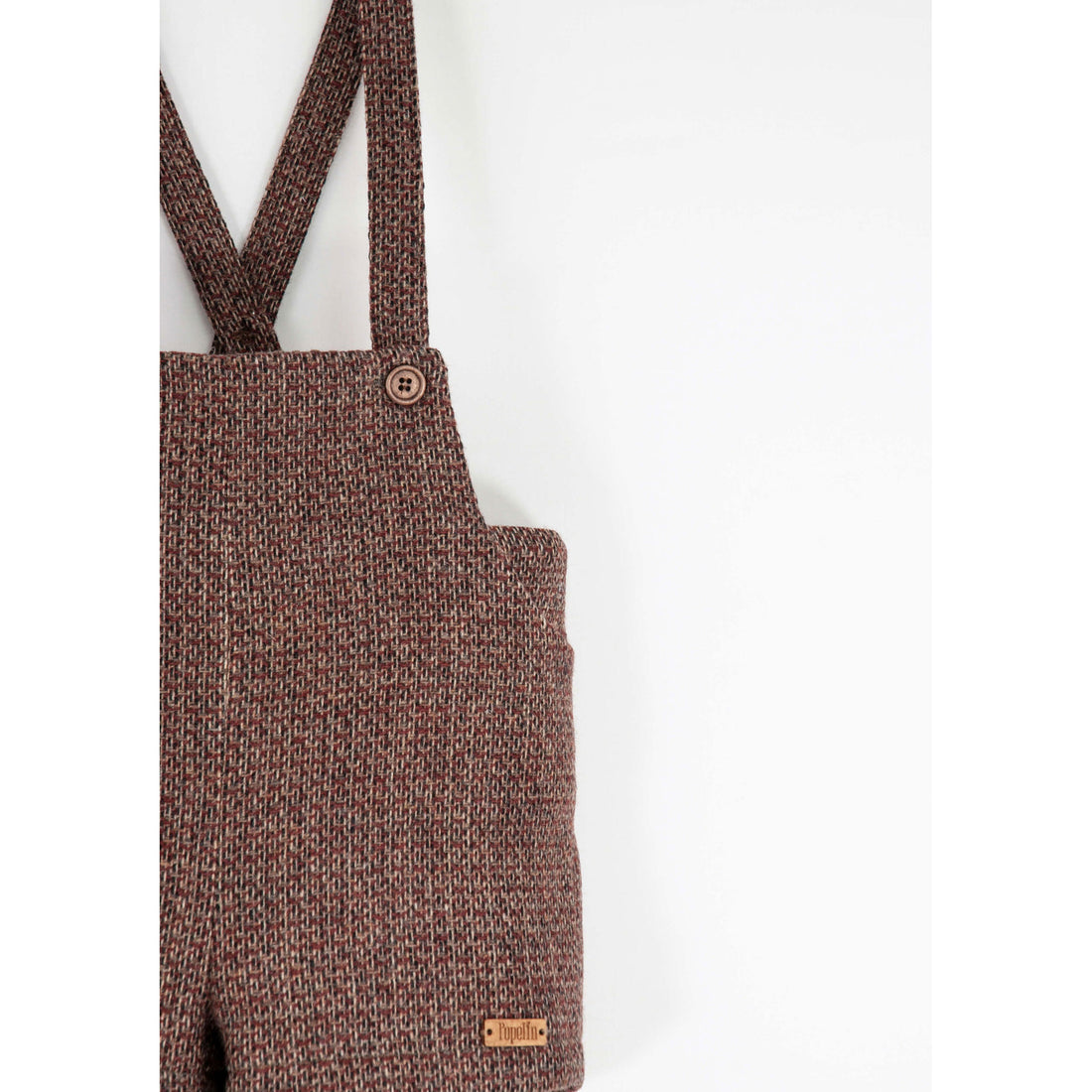 Popelin Burgundy Wool Suspender Shorts