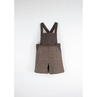 Popelin Brown Plaid Wool Romper