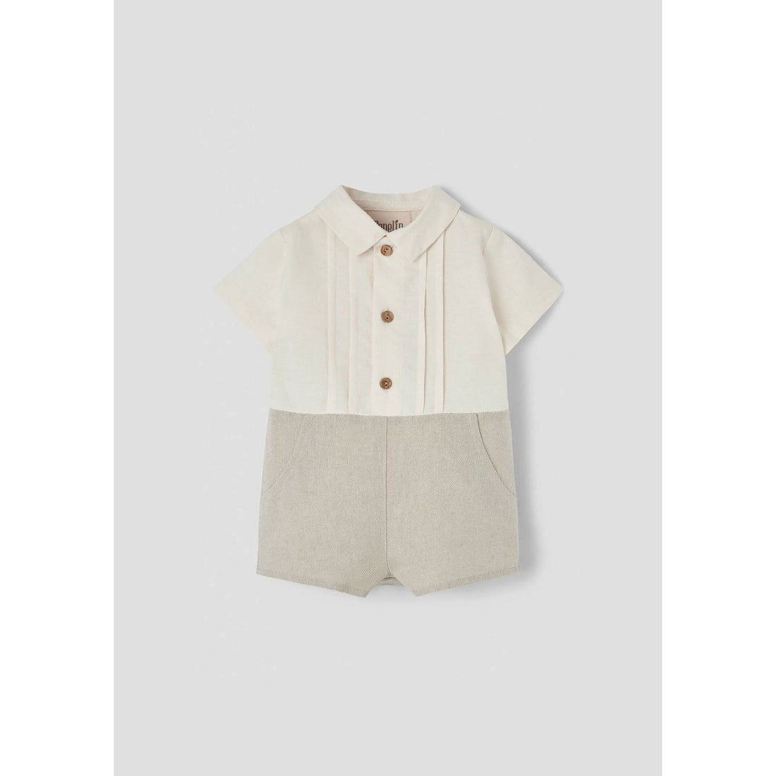 Popelin Sand Oxford Shirt Jumpsuit