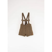 Popelin Green Check Woollen Short Dungarees