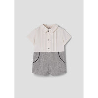 Popelin Black Fleck Shirt Jumpsuit