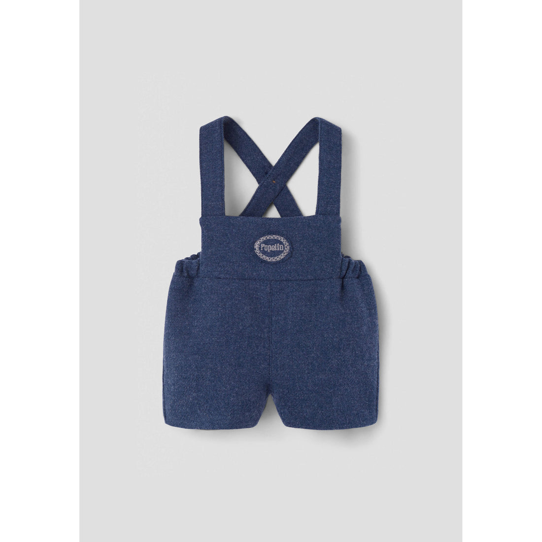 Popelin Blue Woolen Dungarees Shorts