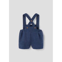 Popelin Blue Woolen Dungarees Shorts