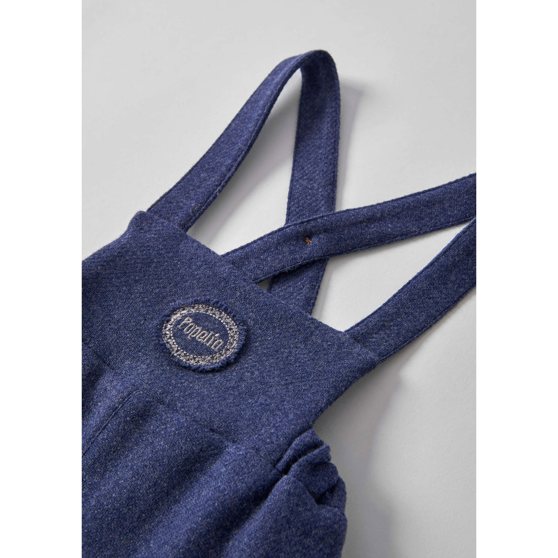Popelin Blue Woolen Dungarees Shorts