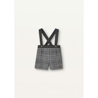 Popelin Grey Plaid Crossover Strap Shorts