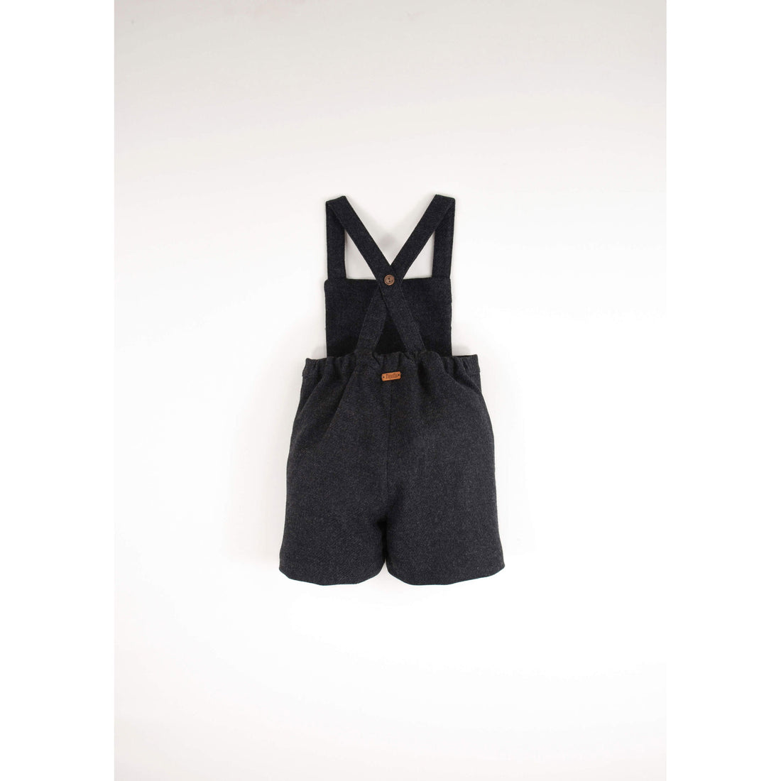 Popelin Dark Grey Wool Suspender Shorts