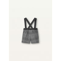 Popelin Grey Plaid Crossover Strap Shorts